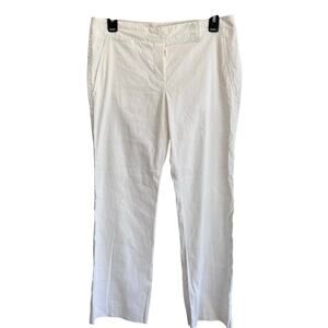 Theory White Linen Blend Pants Size 6 Resortwear Minimalist Coastal Chic